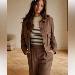 Sezane Terry Jacket in Taupe